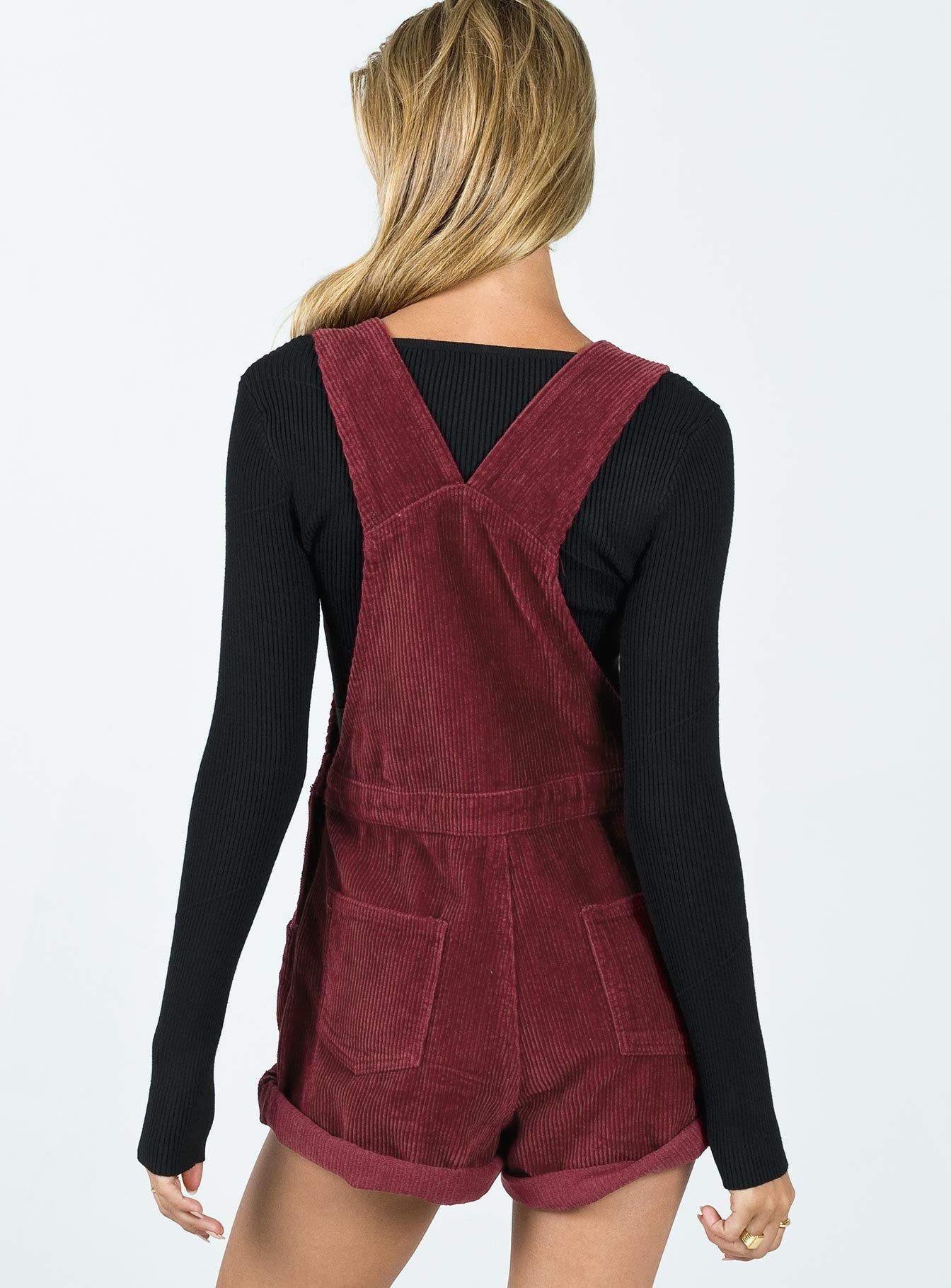 Kacey Overalls Burgundy sold by Princess Polly product image thumbnail 4