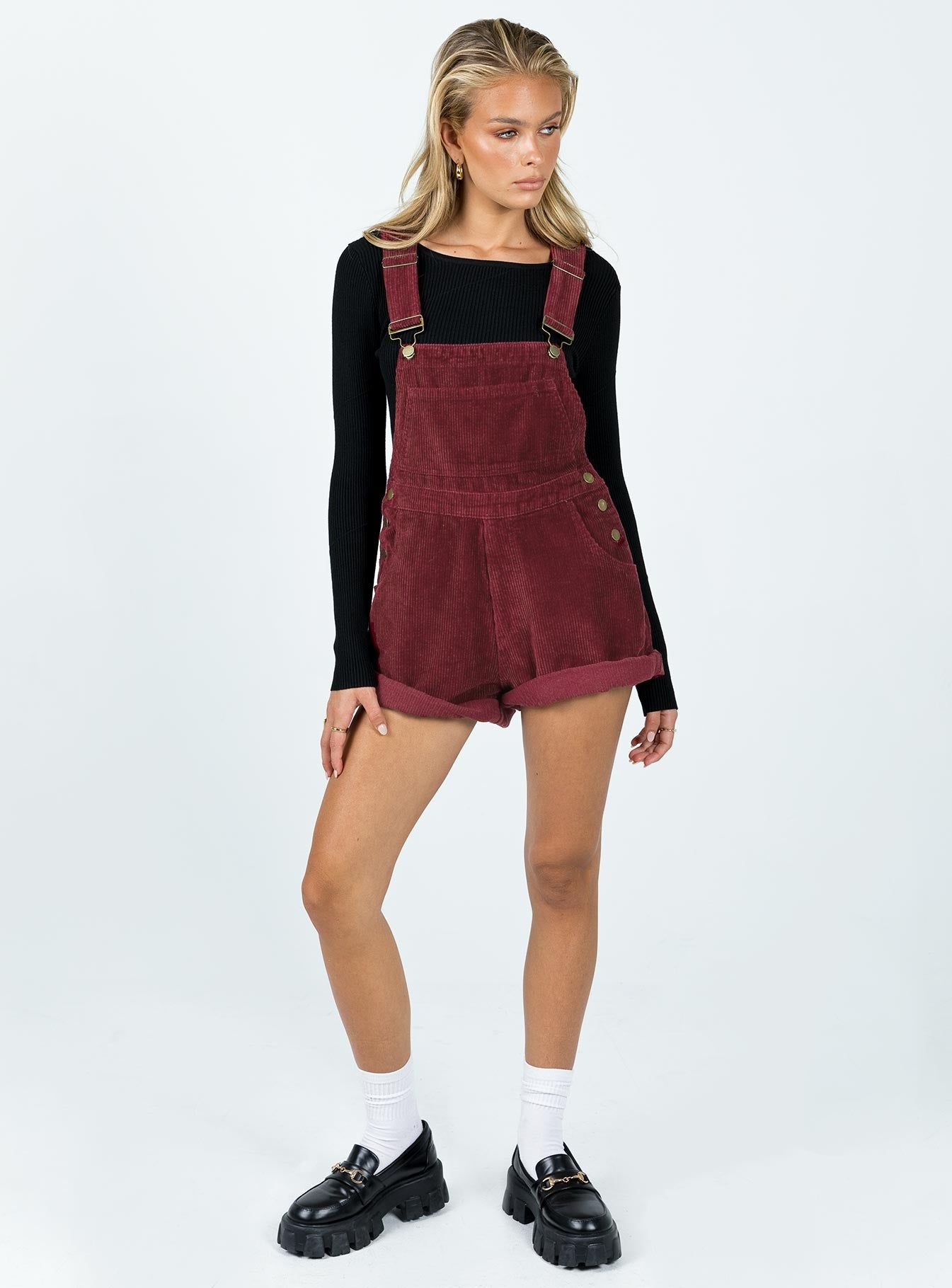 Kacey Overalls Burgundy sold by Princess Polly product image thumbnail 2