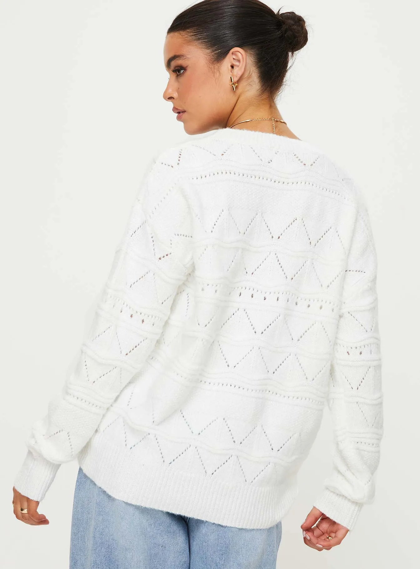 Pierce Pointelle Sweater Cream sold by Princess Polly product image thumbnail 5