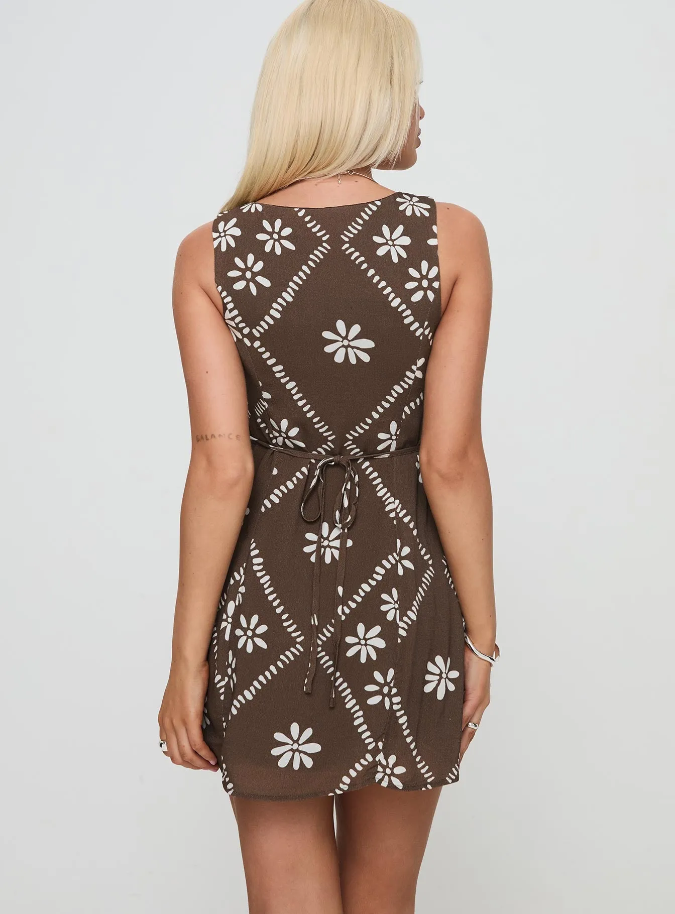 Niseko Mini Dress Brown sold by Princess Polly product image thumbnail 4