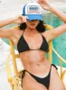 Nevaeh Triangle Shine Bikini Top Black sold by Princess Polly