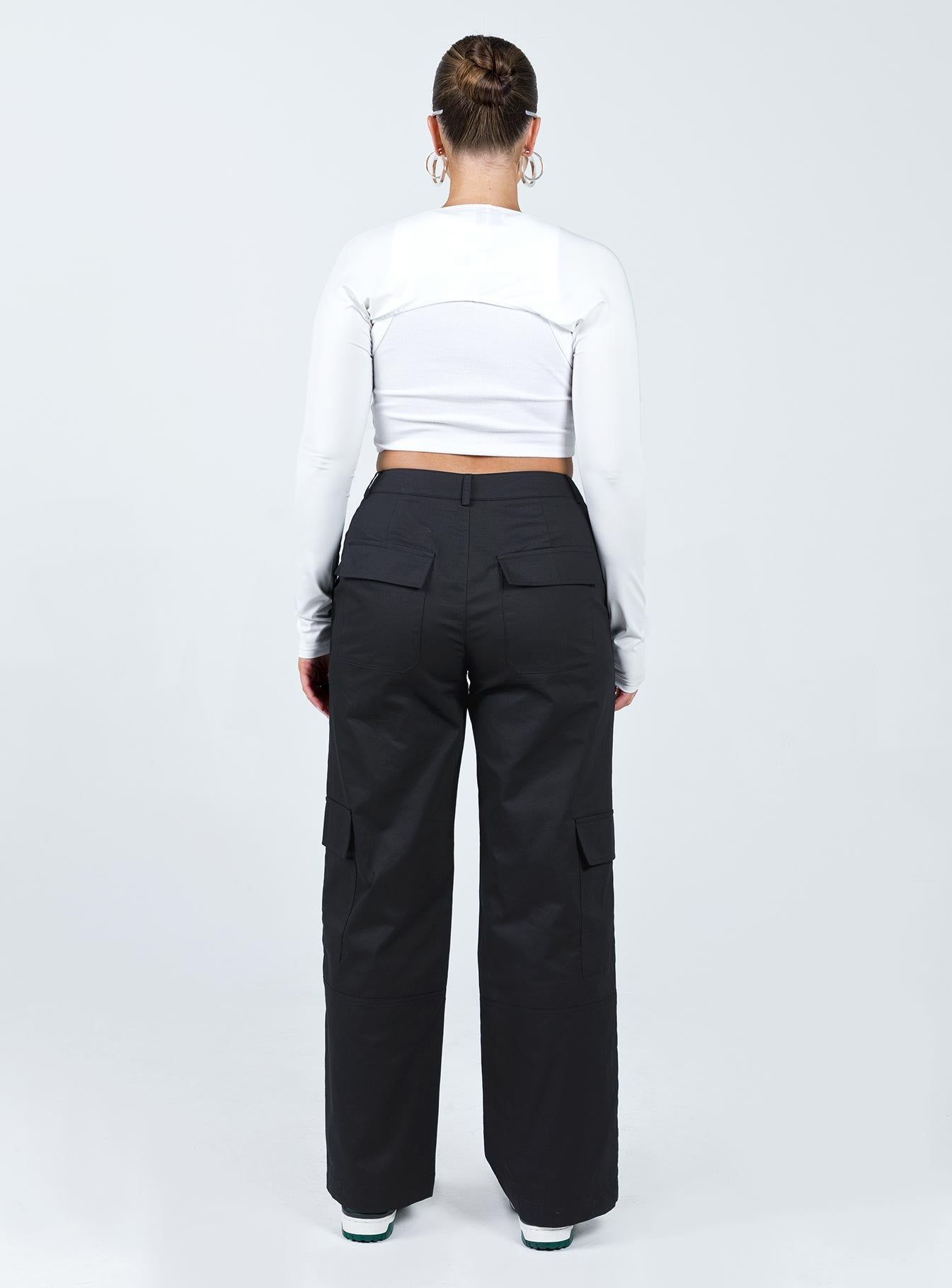 Luna Mid Rise Cargo Pants Black sold by Princess Polly product image thumbnail 5