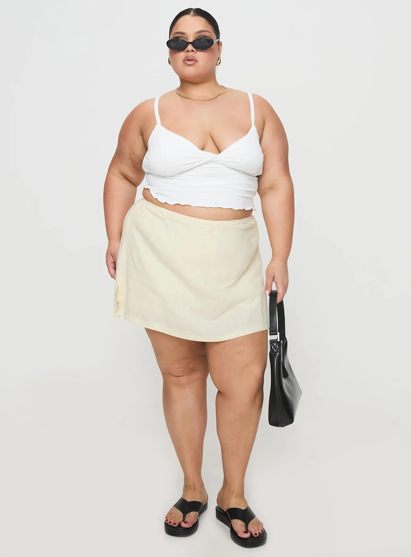 Gigi Skort Linen Cream Curve sold by Princess Polly product image thumbnail 3