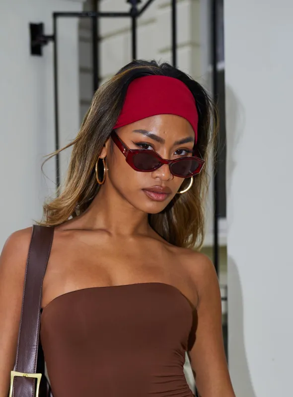 The Juney Headband Burgundy sold by Princess Polly
