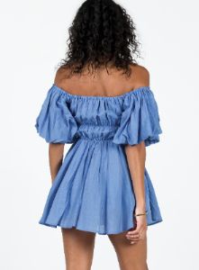 Halton Mini Dress Blue sold by Princess Polly