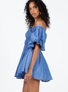 Halton Mini Dress Blue sold by Princess Polly