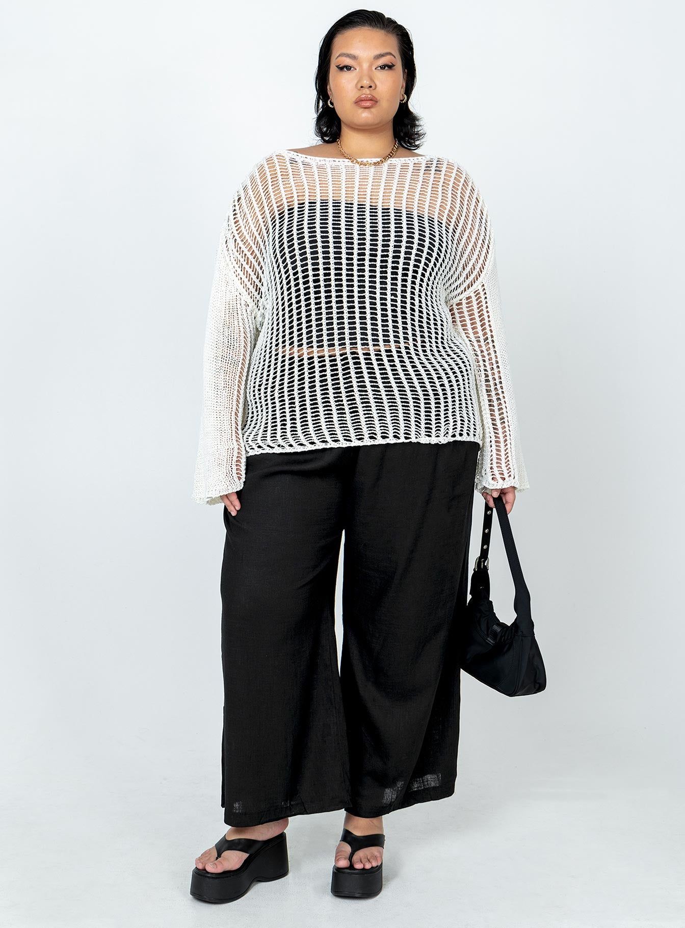 The Kennedy Sweater White Curve sold by Princess Polly product image thumbnail 3