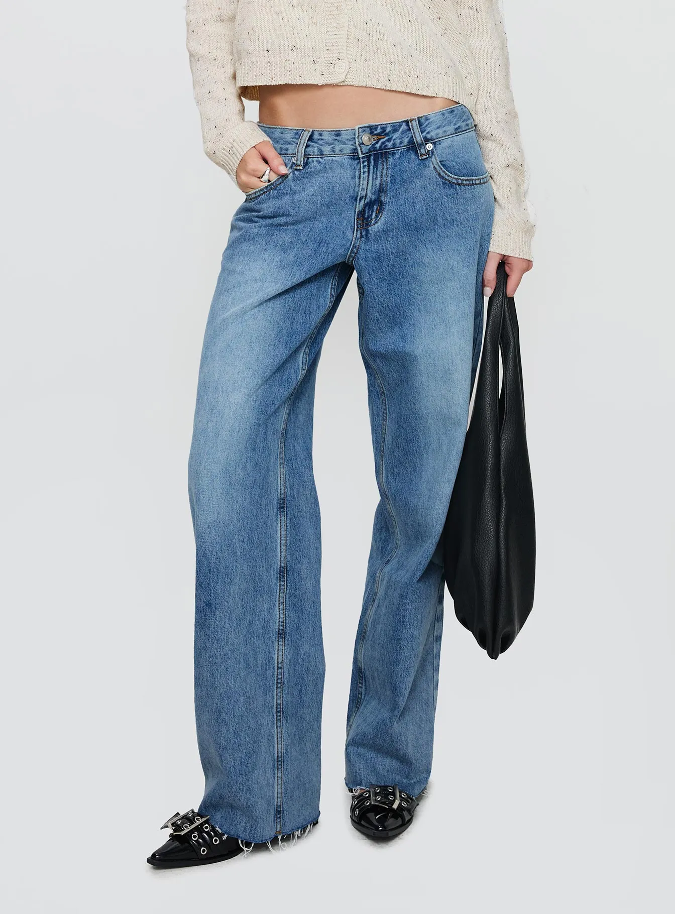 Sabryna Low Rise Straight Leg Jeans Blue sold by Princess Polly product image thumbnail 2