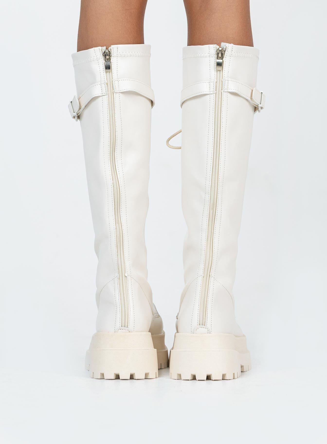 Fulton Lace Up Boots Cream sold by Princess Polly product image thumbnail 4