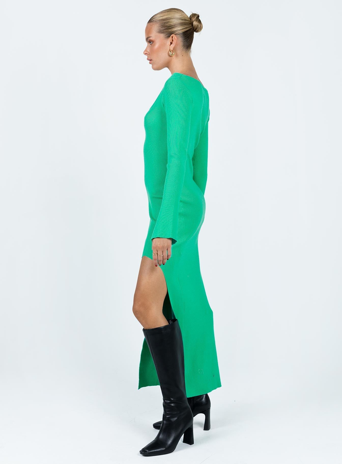 Herald Long Sleeve Midi Dress Sage sold by Princess Polly product image thumbnail 3