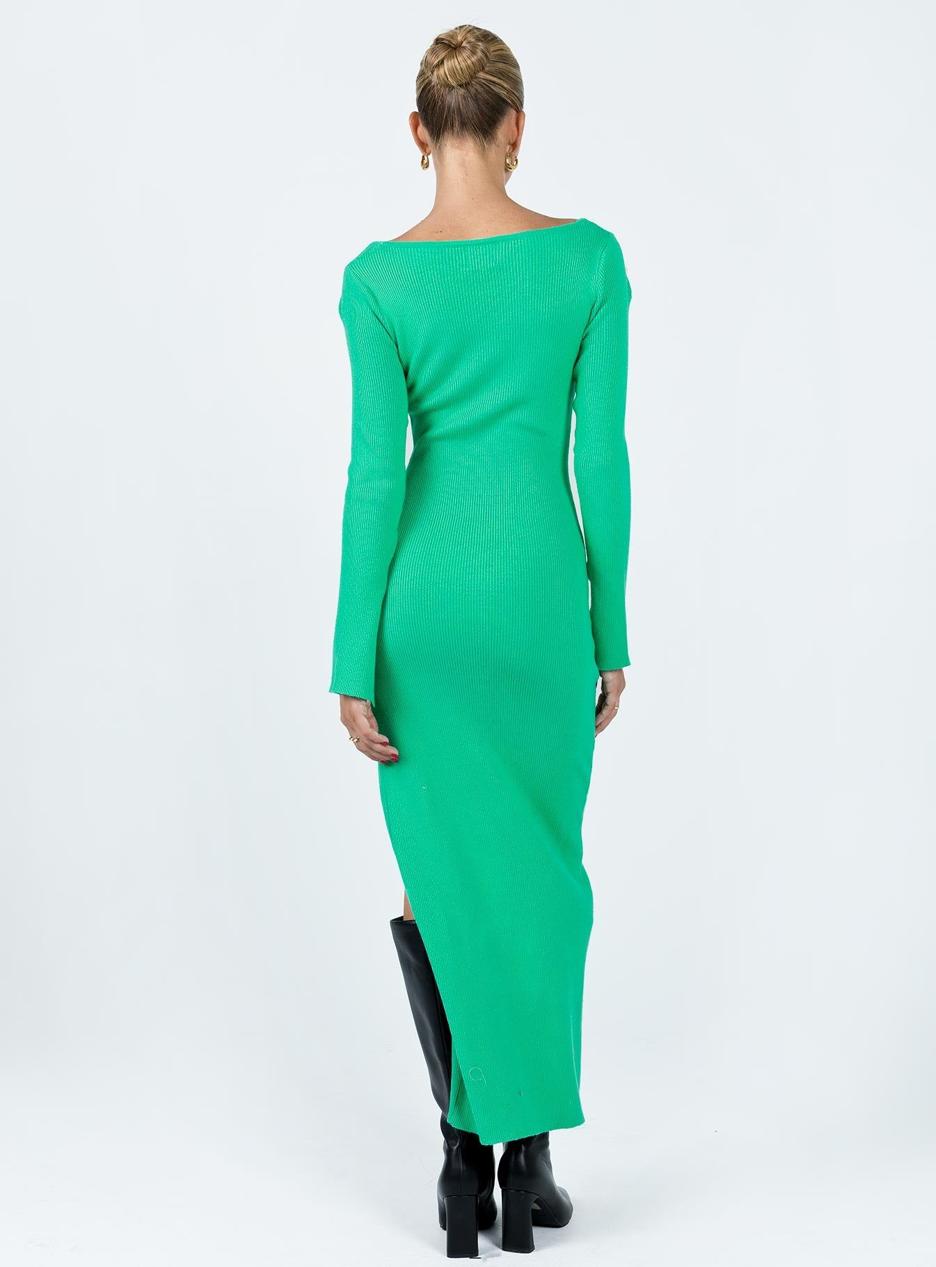 Herald Long Sleeve Midi Dress Sage sold by Princess Polly product image thumbnail 4