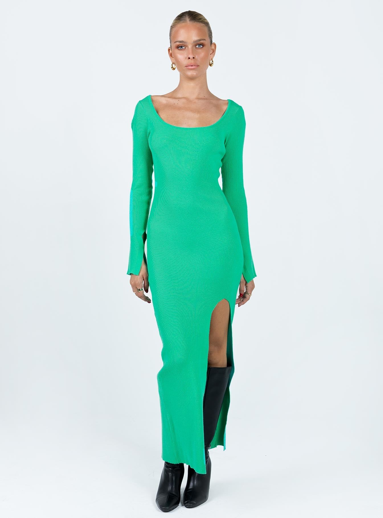 Herald Long Sleeve Midi Dress Sage sold by Princess Polly product image thumbnail 2