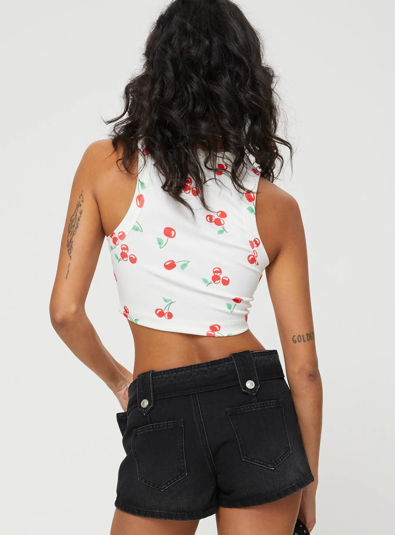 Cherry Kiss Tank Top White sold by Princess Polly product image thumbnail 5