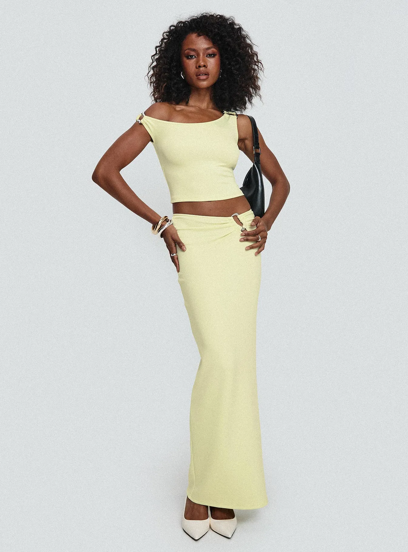 Whiley Maxi Skirt Cream sold by Princess Polly