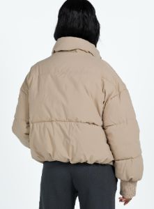 7th Avenue Puffer Jacket Beige sold by Princess Polly