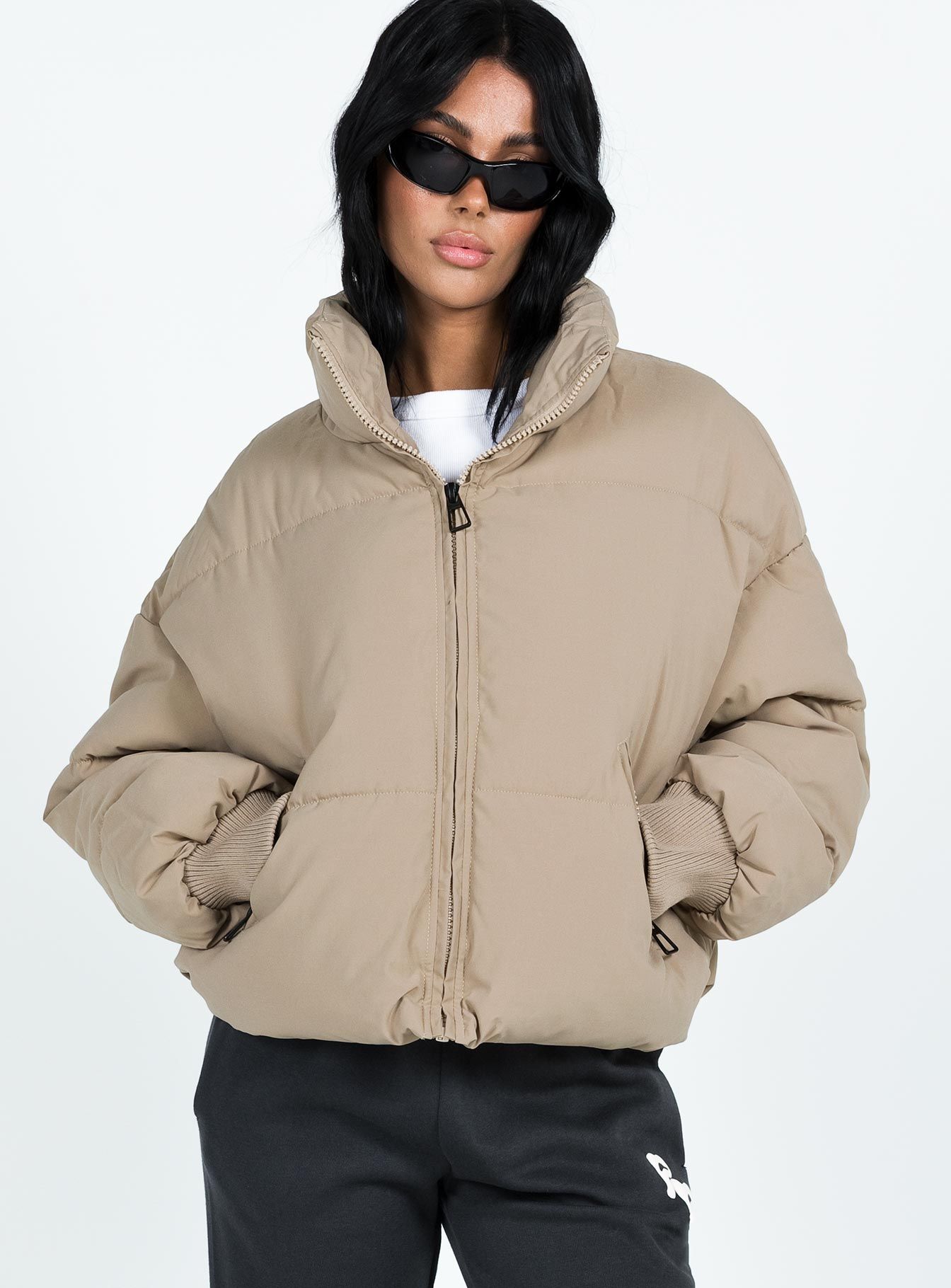 7th Avenue Puffer Jacket Beige sold by Princess Polly product image thumbnail 2