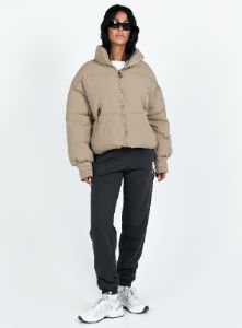 7th Avenue Puffer Jacket Beige sold by Princess Polly