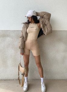 7th Avenue Puffer Jacket Beige sold by Princess Polly