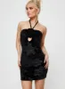 Saveni Flower Mini Dress Black sold by Princess Polly