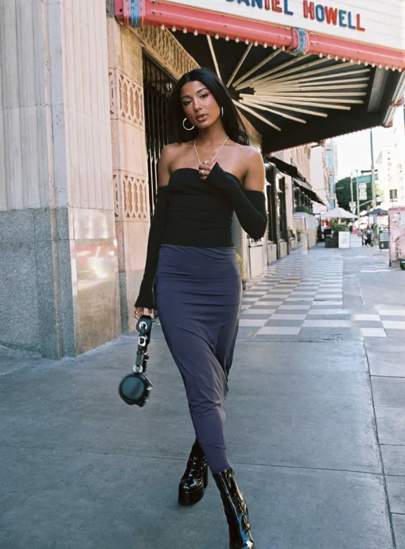 Chipla Maxi Skirt Slate sold by Princess Polly