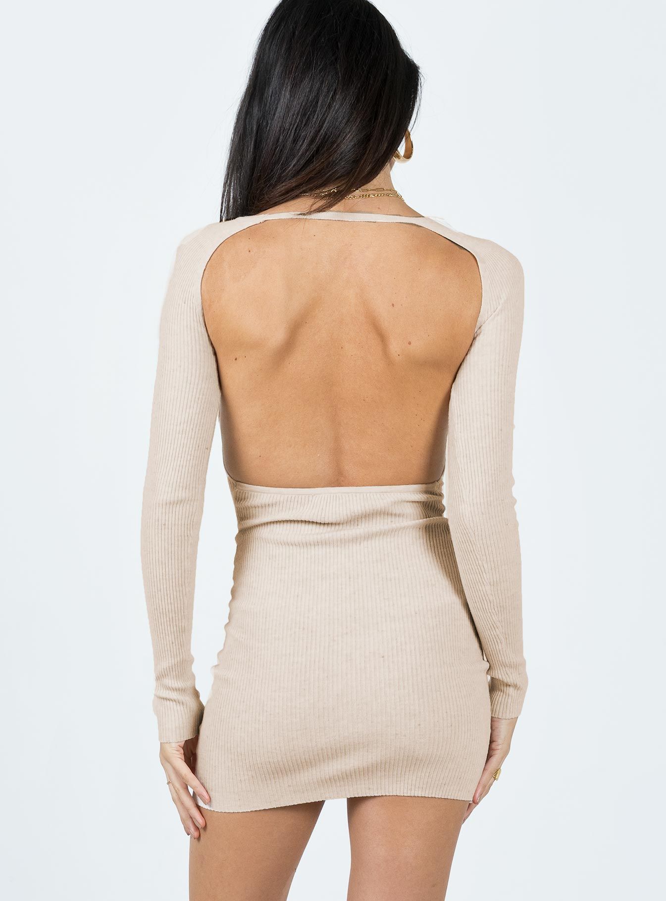 Neruda Knit Mini Dress Beige sold by Princess Polly product image thumbnail 4