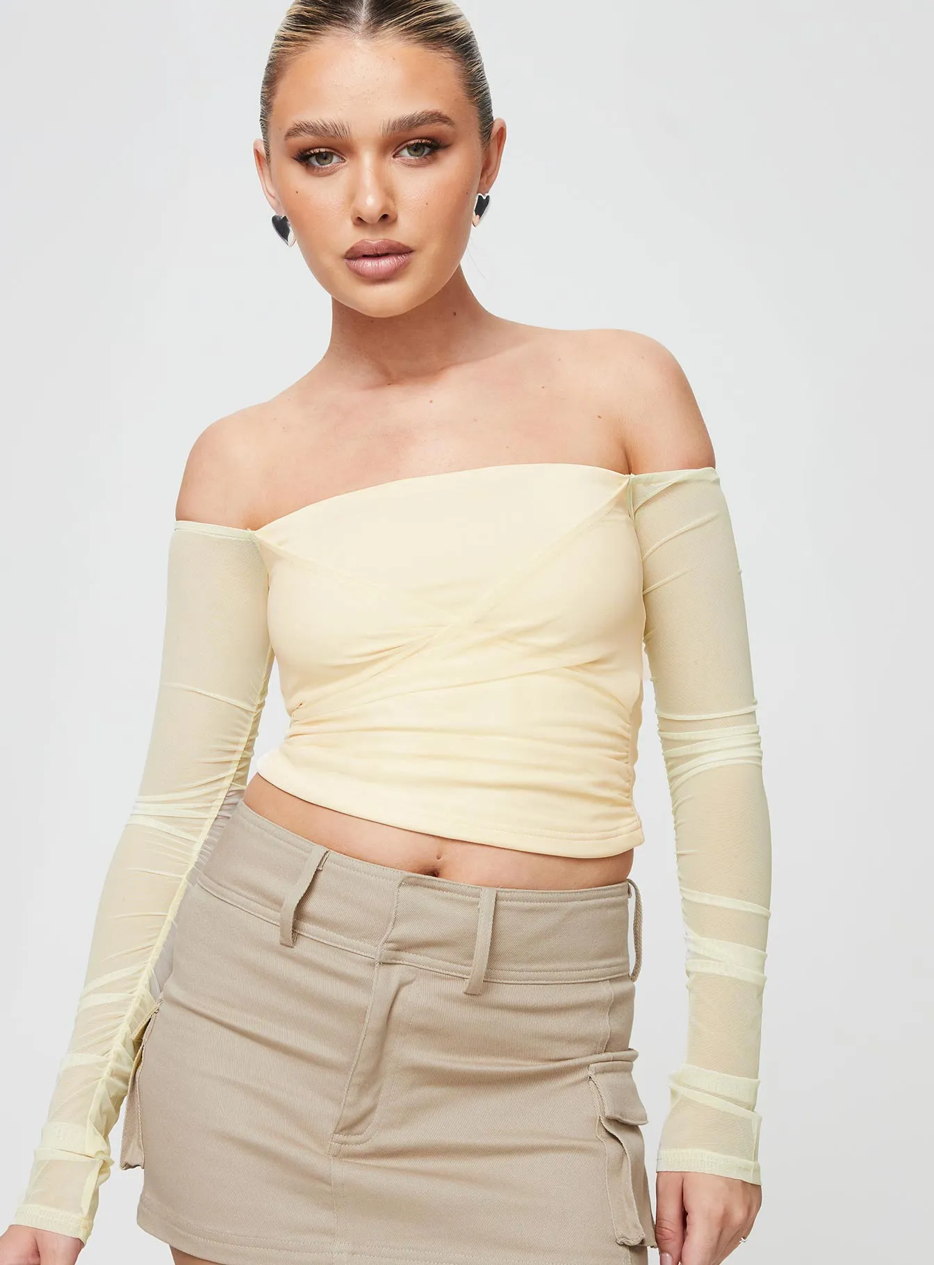 Sallo Off The Shoulder Top Yellow sold by Princess Polly product image thumbnail 2