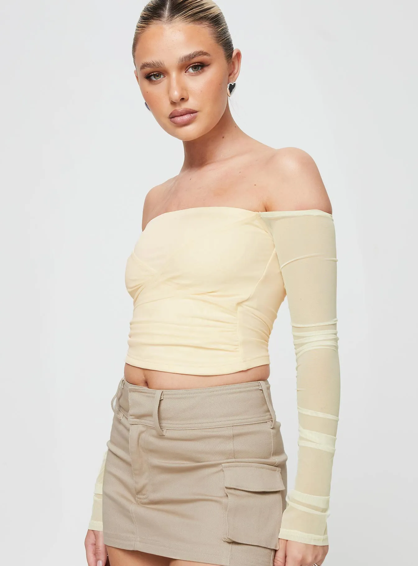 Sallo Off The Shoulder Top Yellow sold by Princess Polly product image thumbnail 4