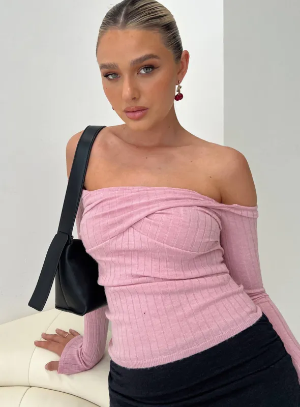 Adalia Long Sleeve Top Pink sold by Princess Polly