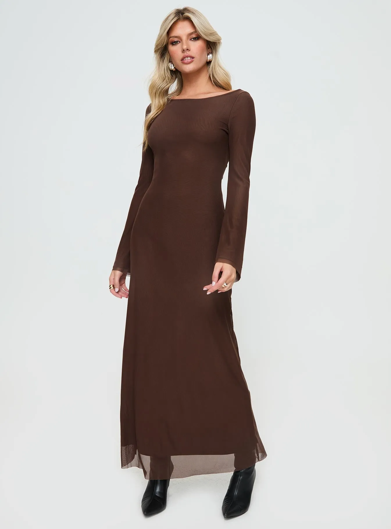 Lukea Maxi Dress Chocolate sold by Princess Polly