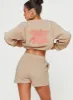 Princess Polly Sweat Short Bubble Text Sand/ Pink sold by Princess Polly