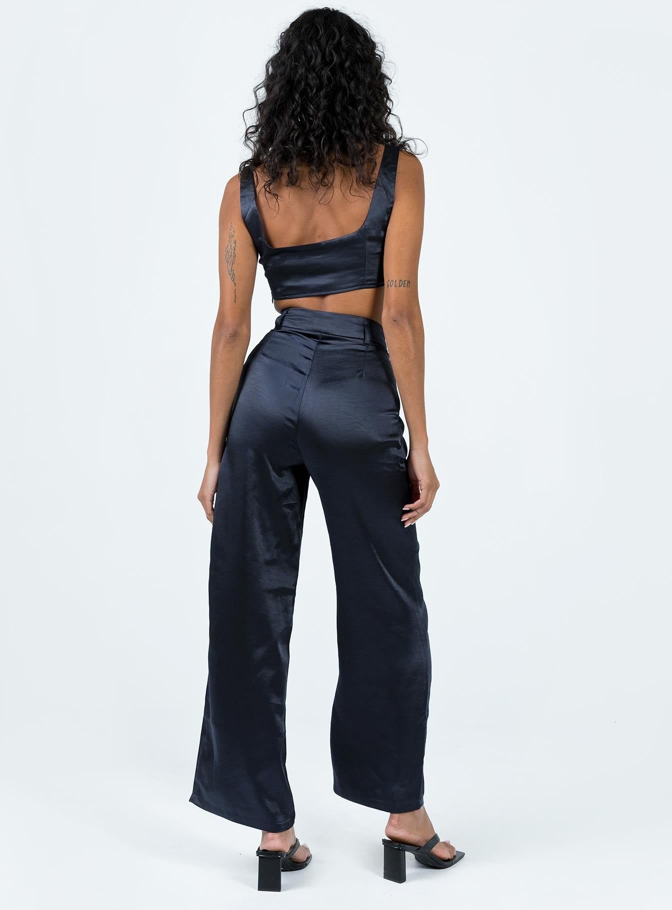 Huxley Satin Set Navy sold by Princess Polly product image thumbnail 4