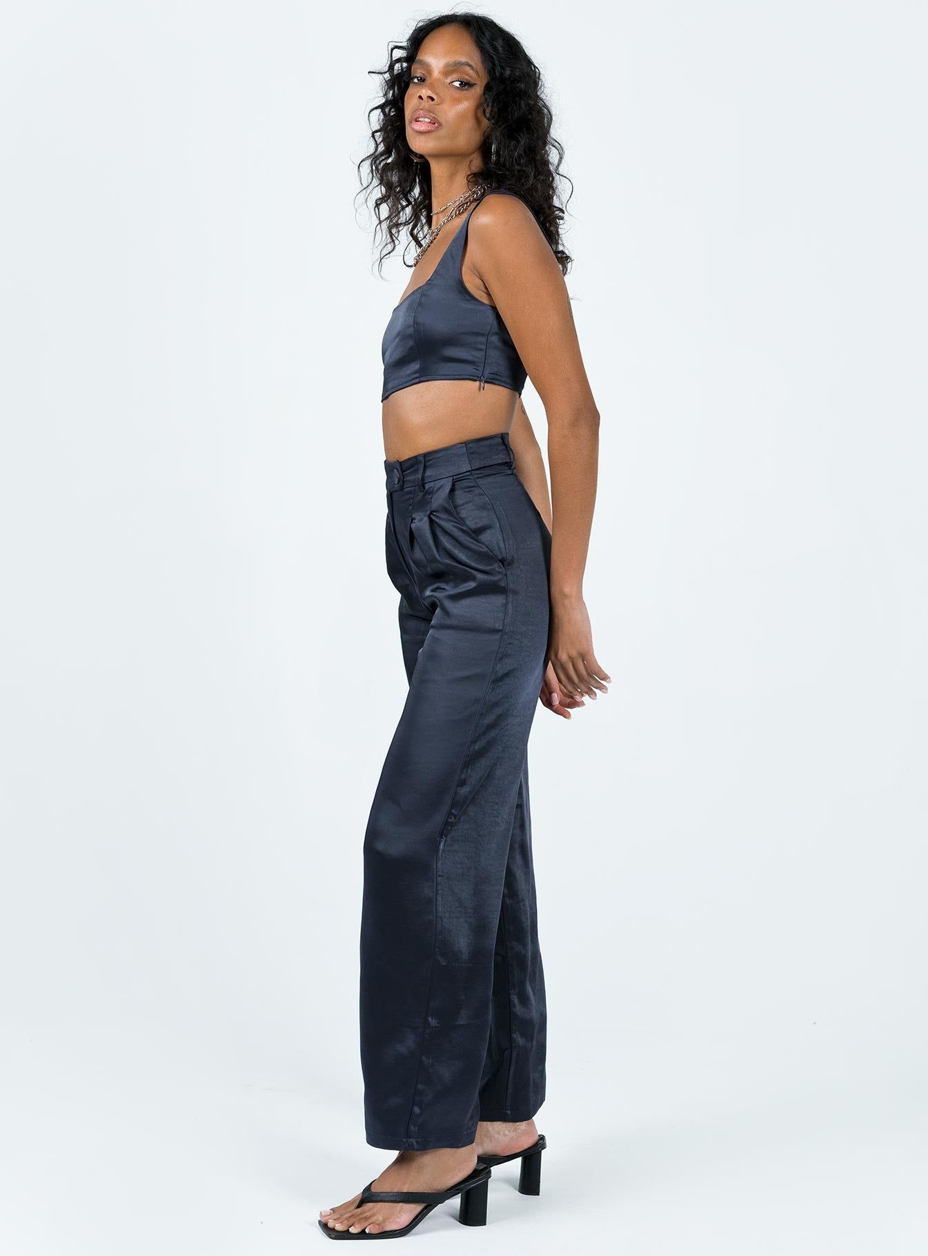 Huxley Satin Set Navy sold by Princess Polly product image thumbnail 3
