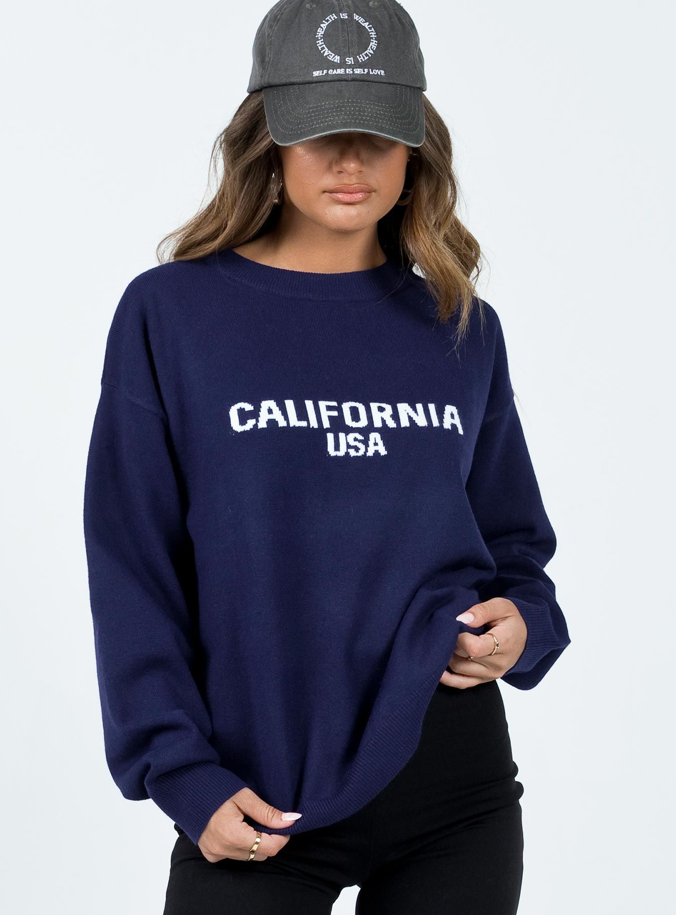 Chad Knit Sweater Navy sold by Princess Polly