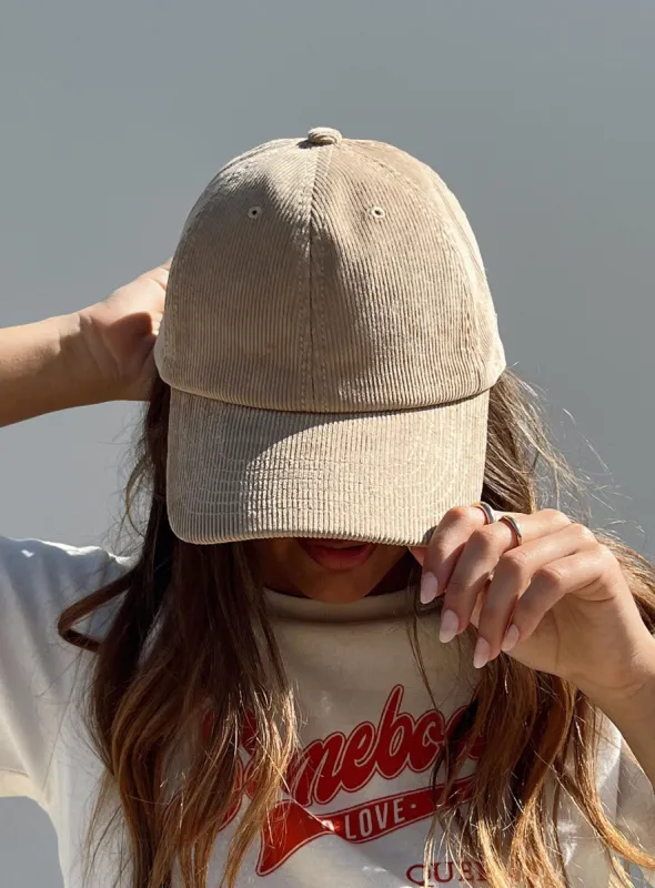 Tamba Corduroy Cap Brown sold by Princess Polly