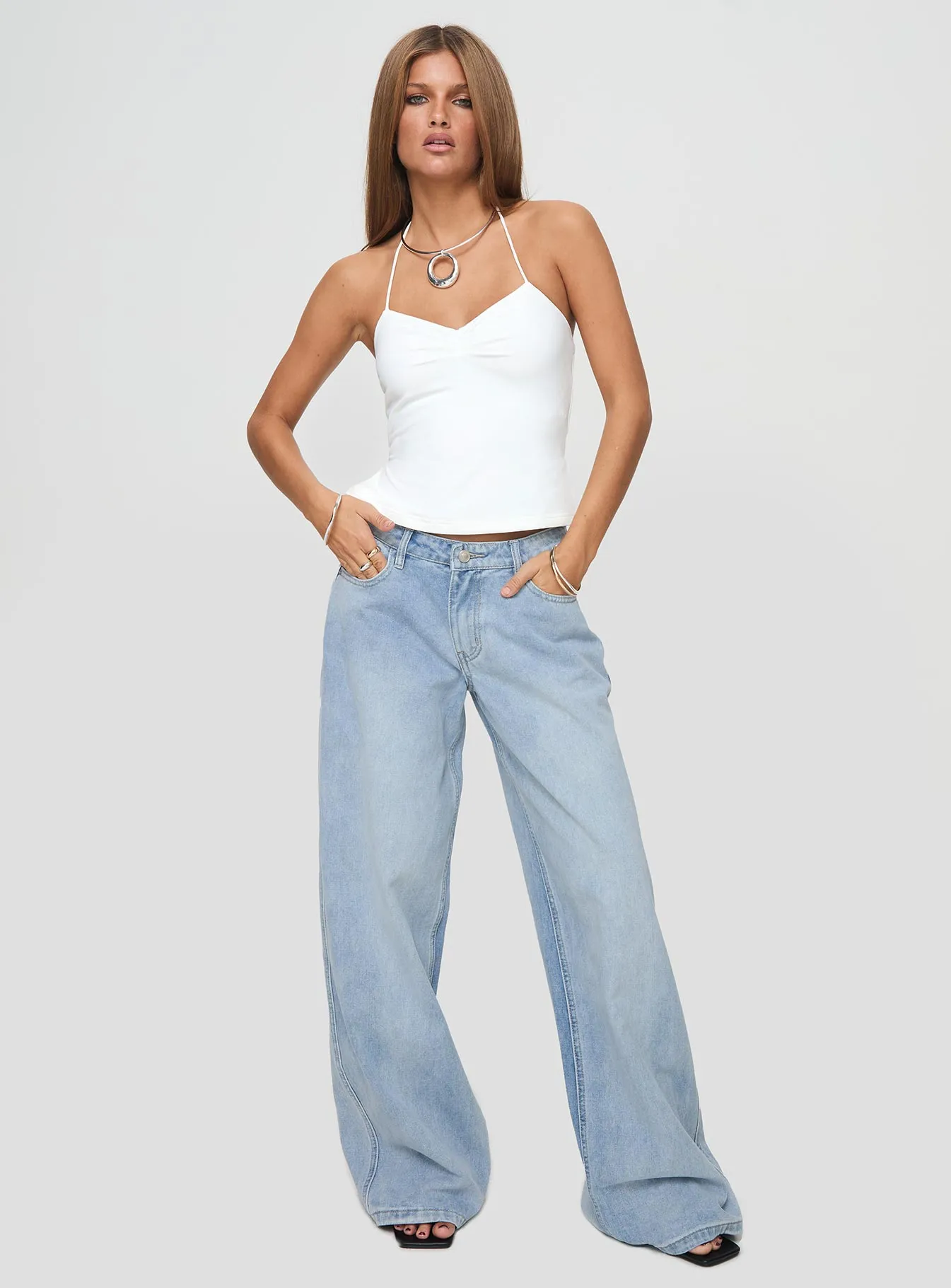 Rehna Halter Top White sold by Princess Polly product image thumbnail 3