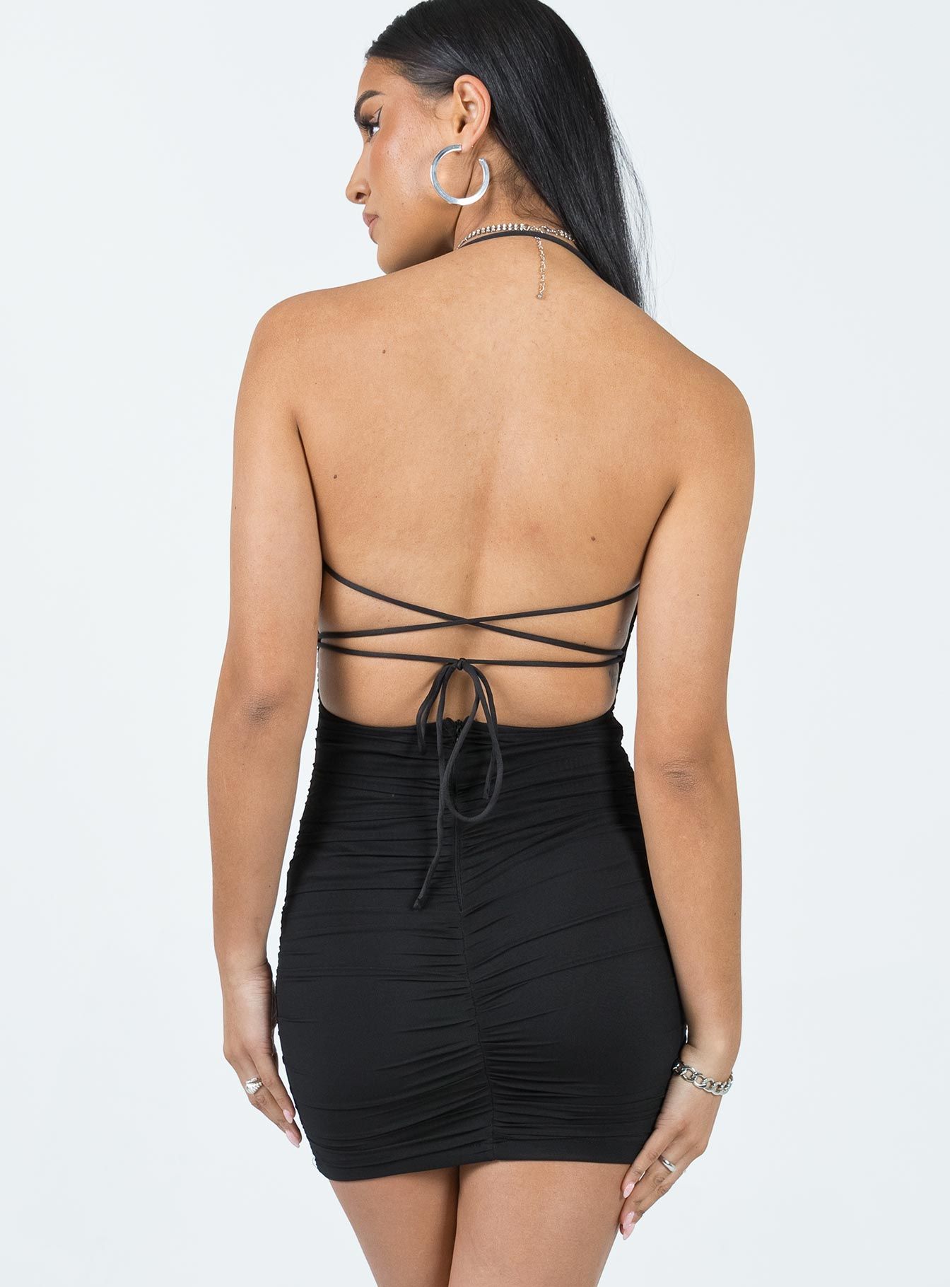 Undiscovered Mini Dress Black Low Impact sold by Princess Polly product image thumbnail 5