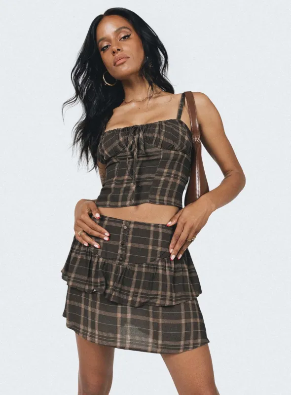 Woodlands Mini Skirt Multi sold by Princess Polly