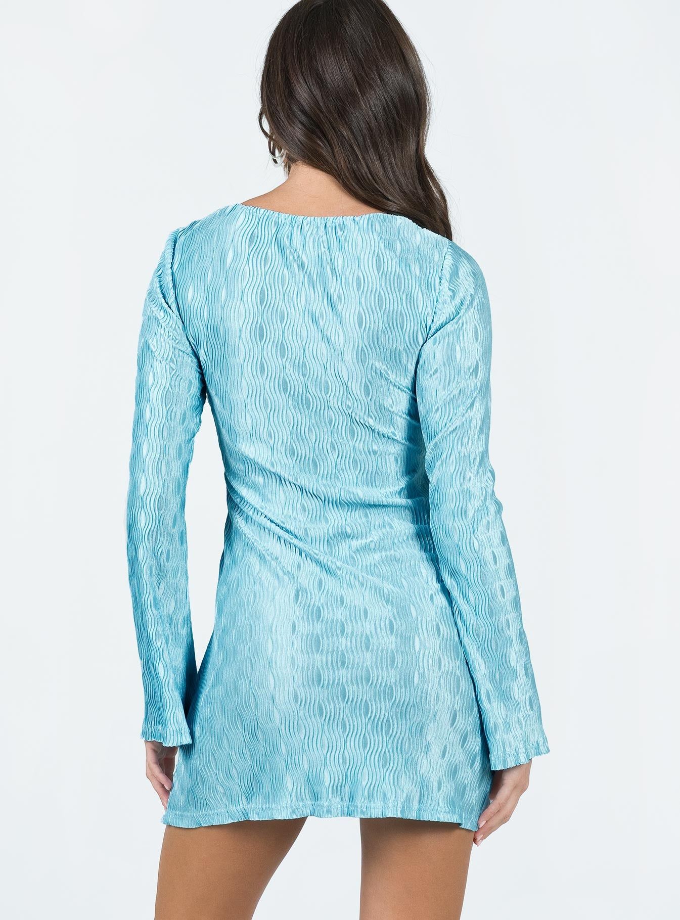 Breah Long Sleeve Mini Dress Blue sold by Princess Polly product image thumbnail 5