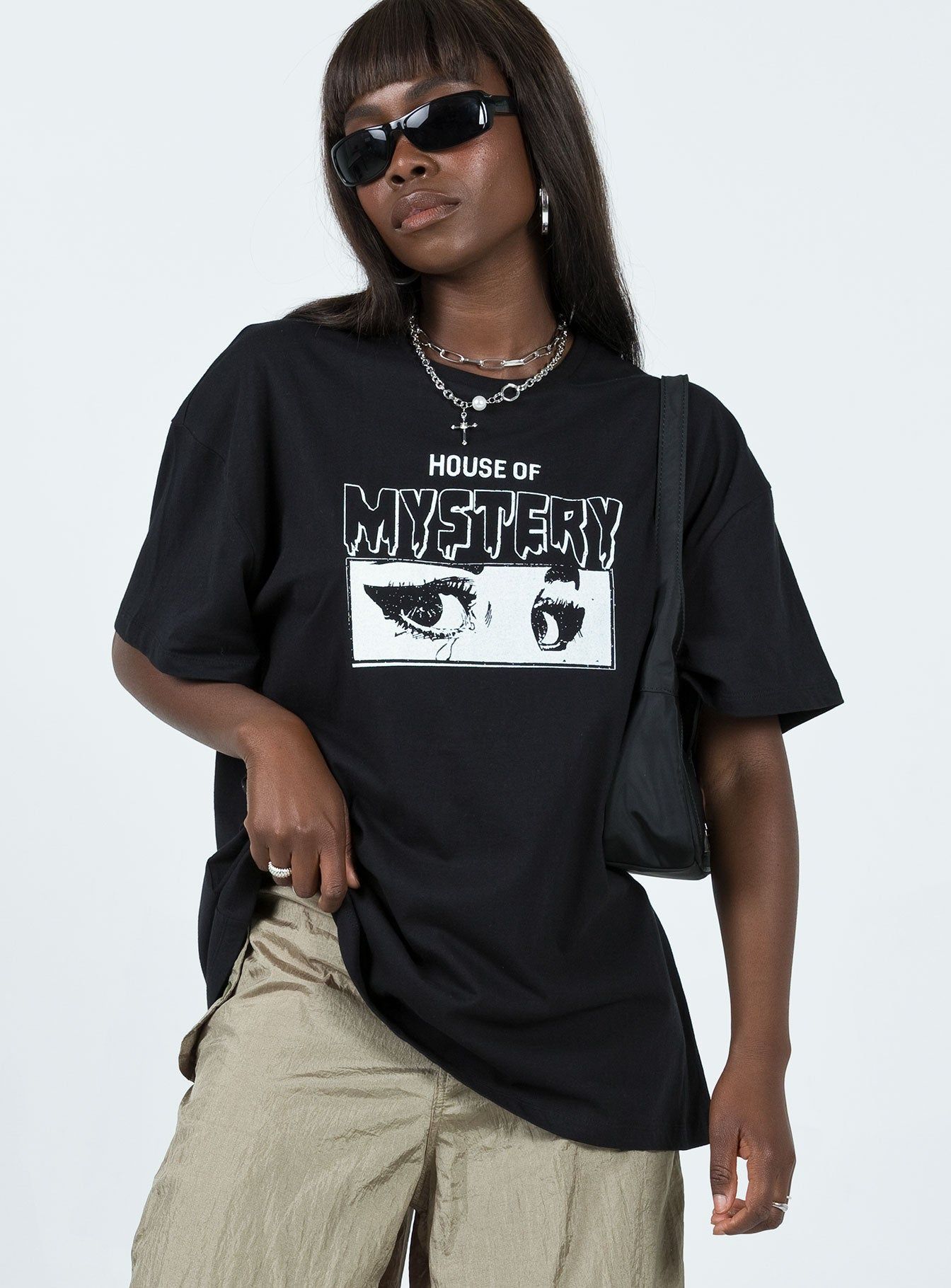 House Of Mystery Oversized Tee Black sold by Princess Polly product image thumbnail 2