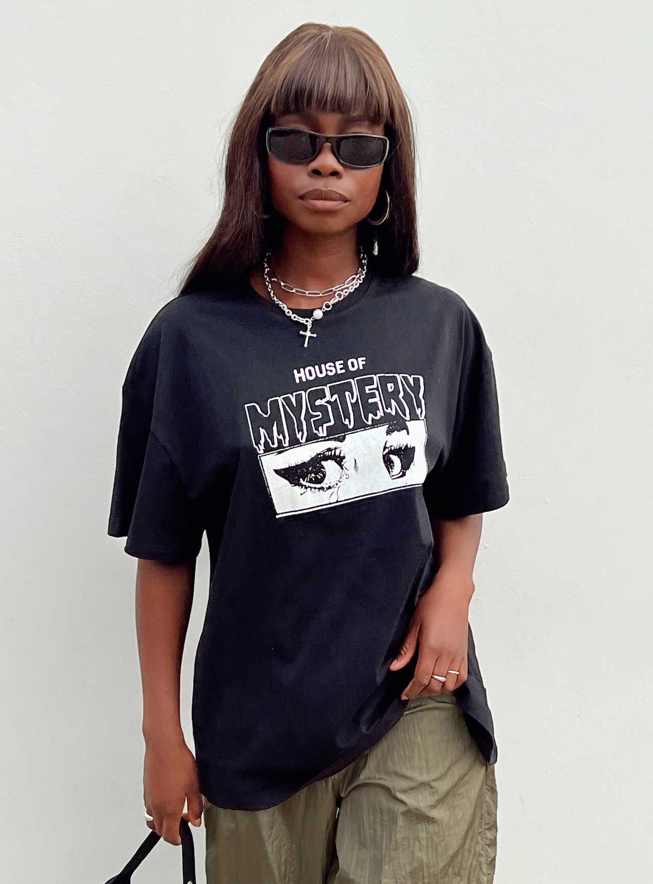 House Of Mystery Oversized Tee Black sold by Princess Polly