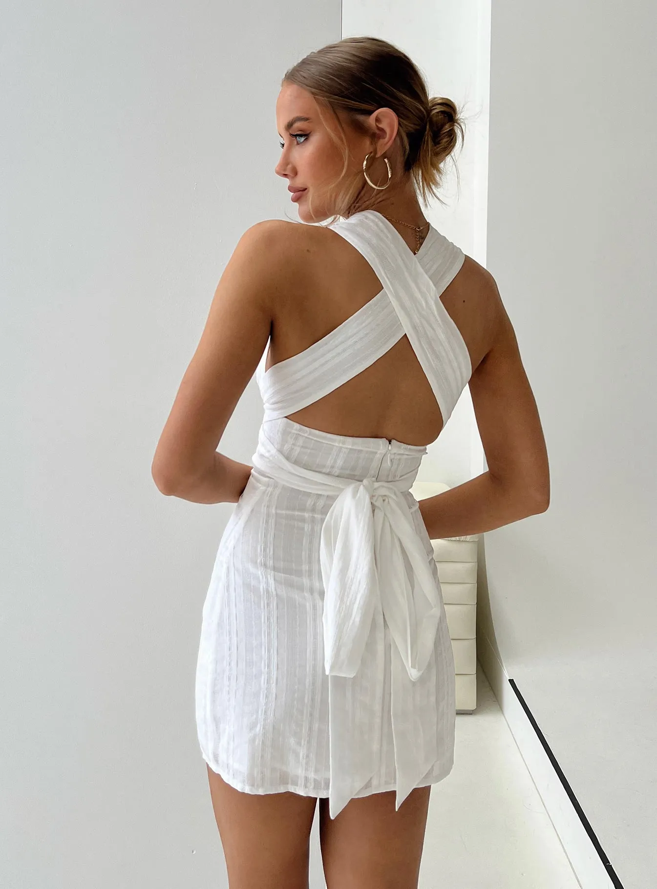 Alsace Mini Dress White sold by Princess Polly product image thumbnail 5