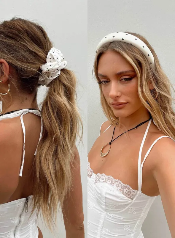 Hughes Scrunchie & Headband Cream sold by Princess Polly