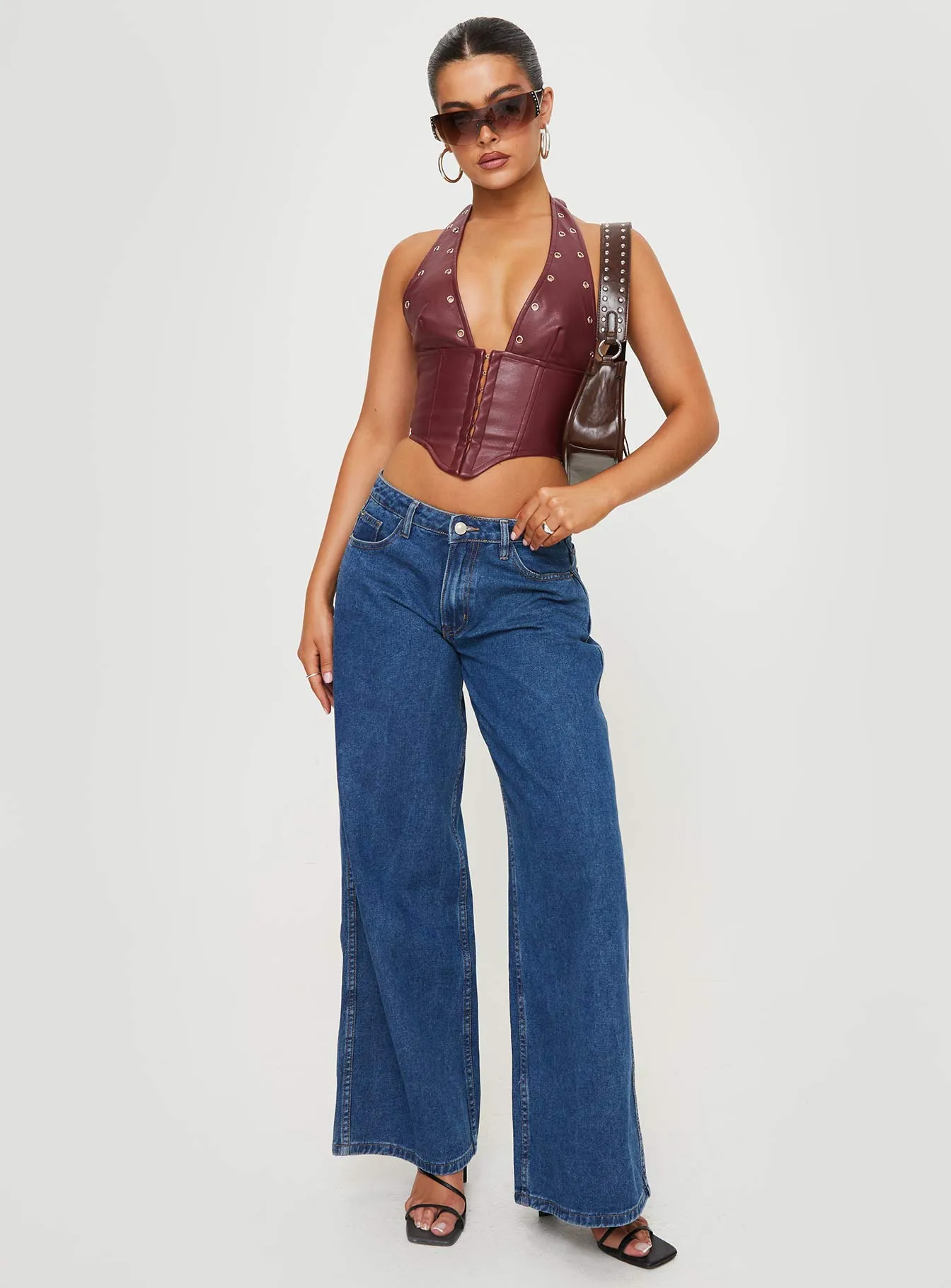 Palladia PU Jordy Corset Burgundy sold by Princess Polly product image thumbnail 4