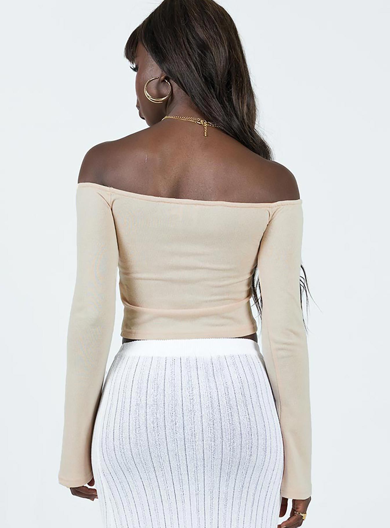 Florette Off Shoulder Top Cream sold by Princess Polly product image thumbnail 4