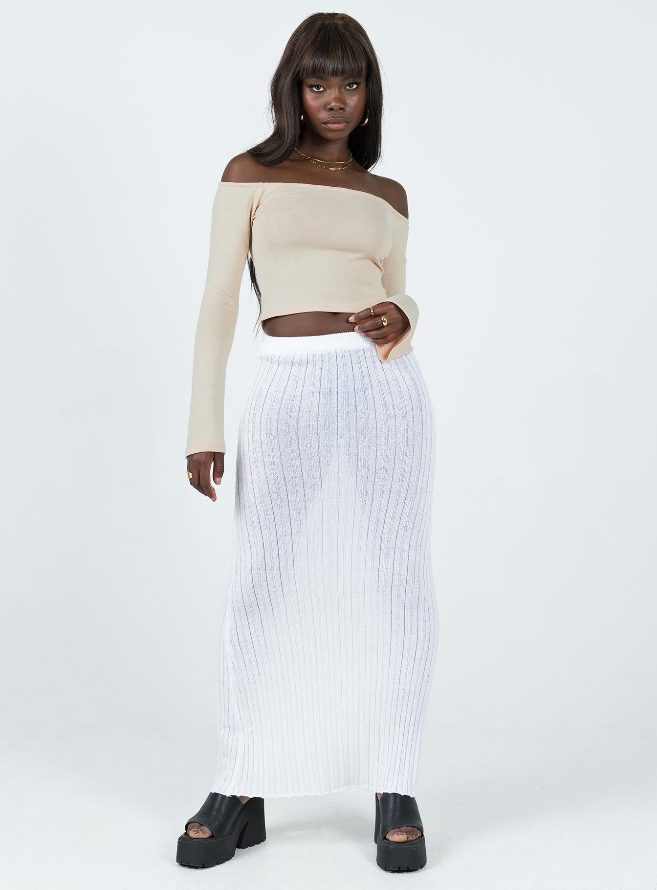 Florette Off Shoulder Top Cream sold by Princess Polly product image thumbnail 2