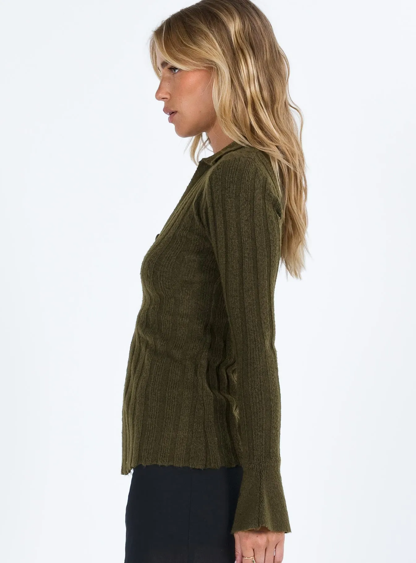 Beryl Long Sleeve Top Green sold by Princess Polly product image thumbnail 4
