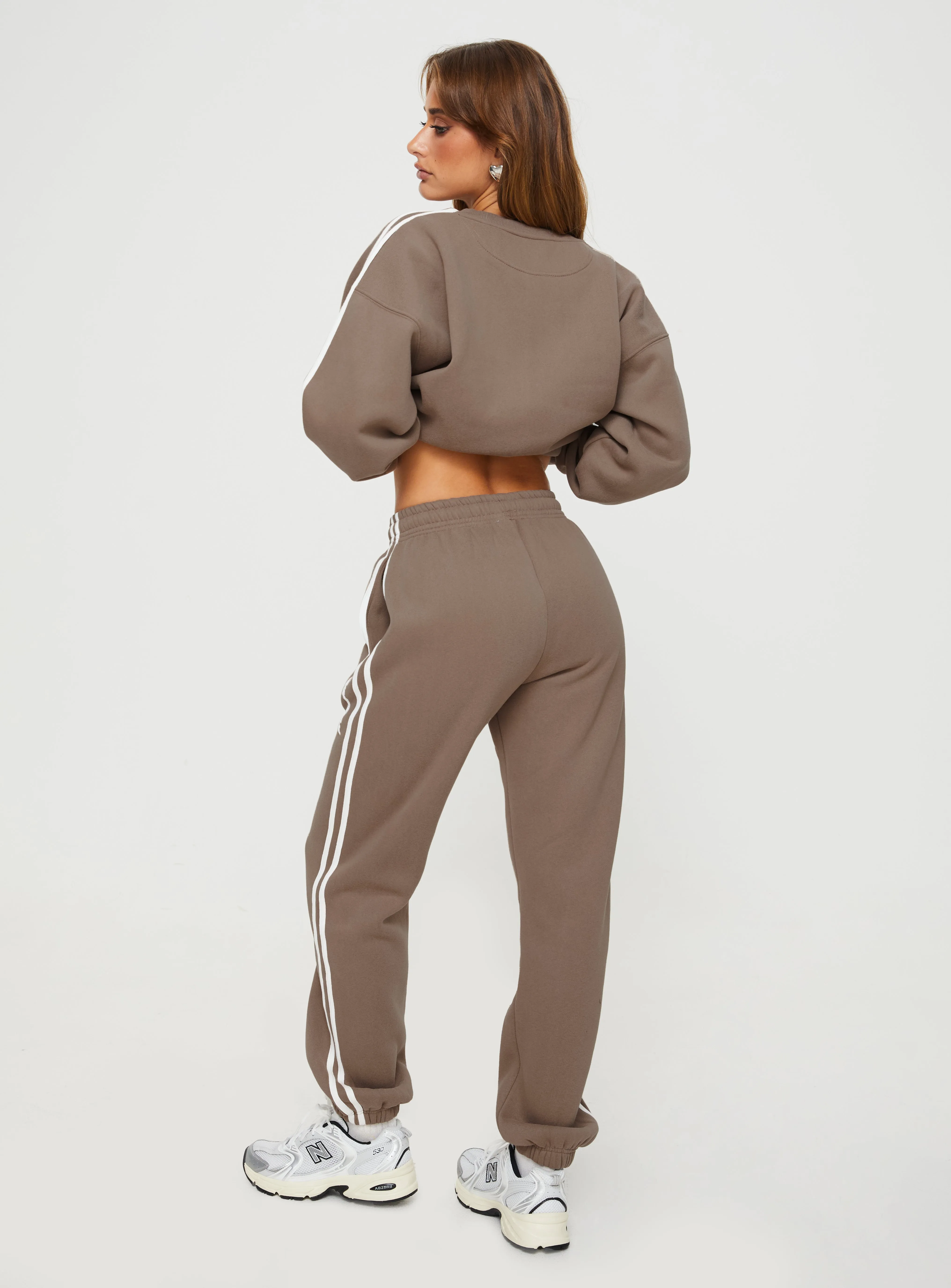Princess Polly Track Pants Stripe Taupe / White sold by Princess Polly product image thumbnail 5