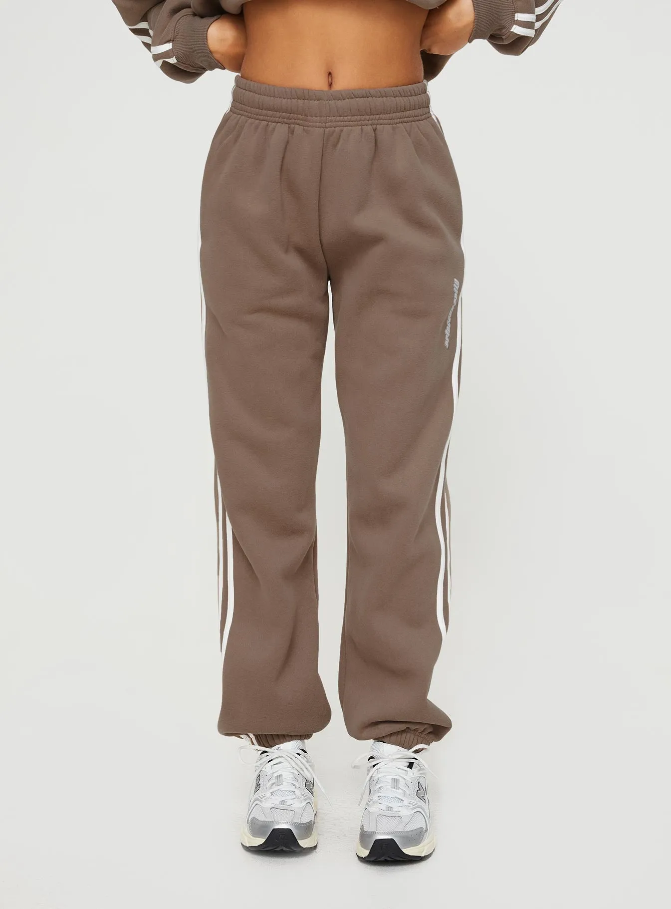 Princess Polly Track Pants Stripe Taupe / White sold by Princess Polly product image thumbnail 2