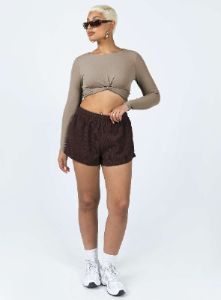 Beach House Shorts Cord Brown sold by Princess Polly