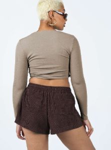 Beach House Shorts Cord Brown sold by Princess Polly